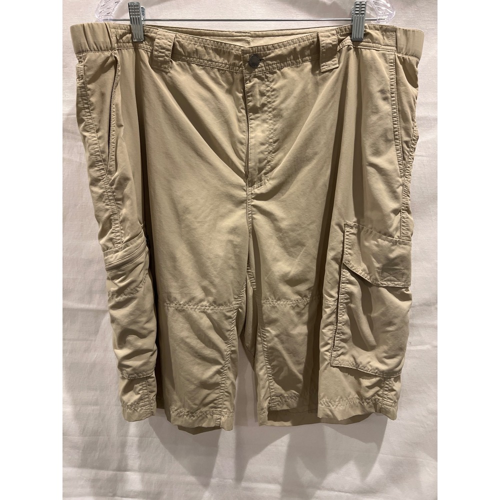 Columbia Silver Ridge Cargo Shorts Mens 42 Tan Khaki Nylon Hiking XM0097 12L
